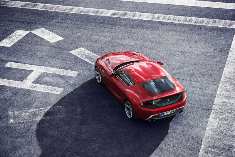 Red sports car on asphalt
