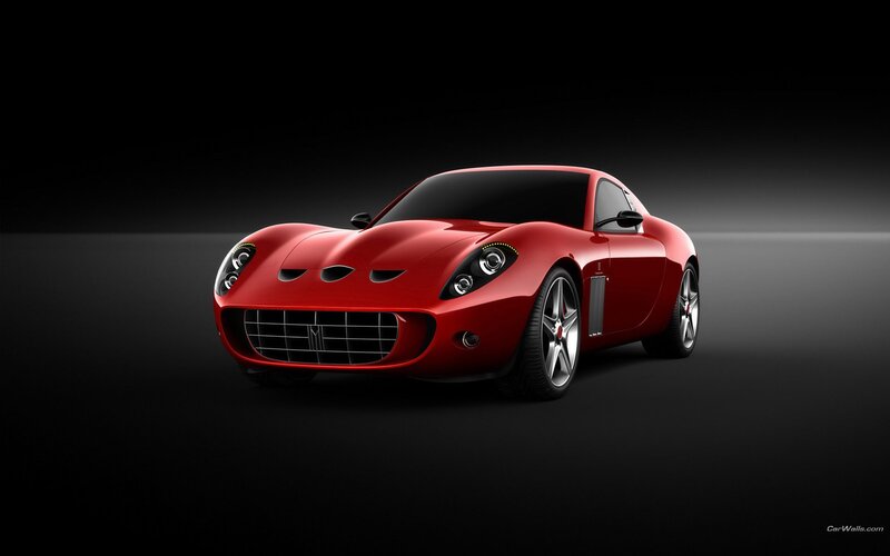red sports car on black background