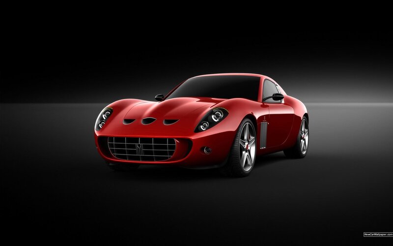 red sports car on black background