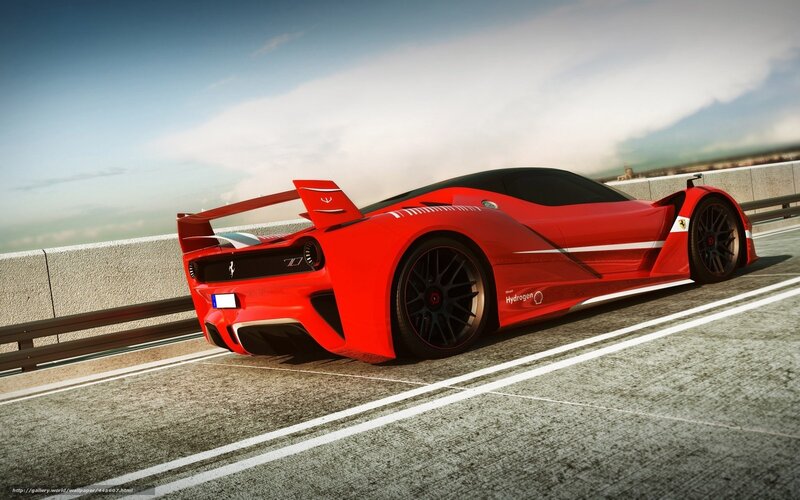 Red Sports Car on Bridge — Dynamic, Afternoon, 3d Render