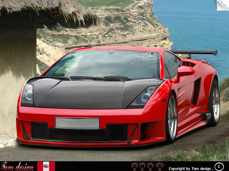 Red sports car on cliffside road