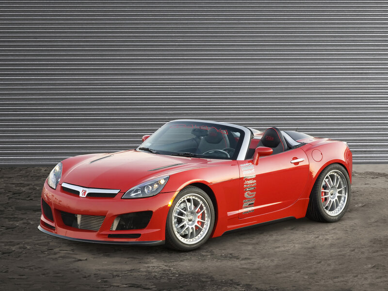red sports car on display
