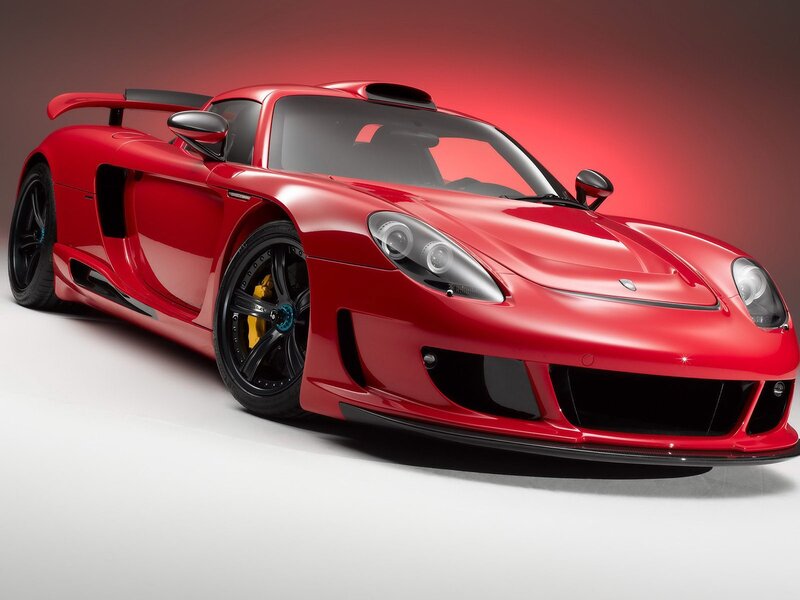 red sports car on display