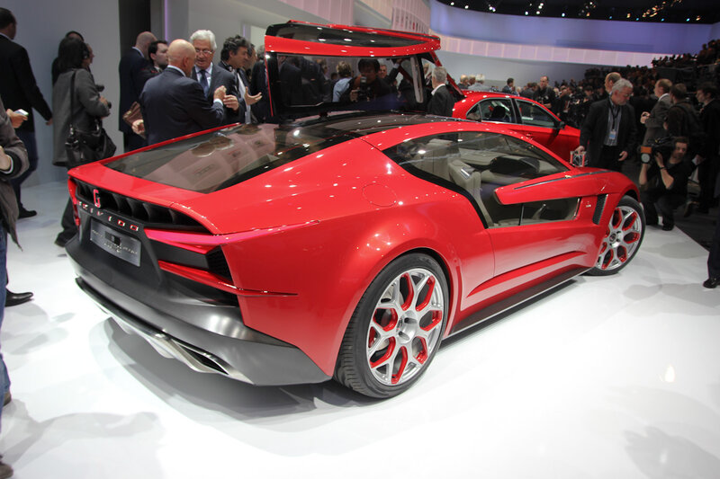Red Sports Car on Display — Busy