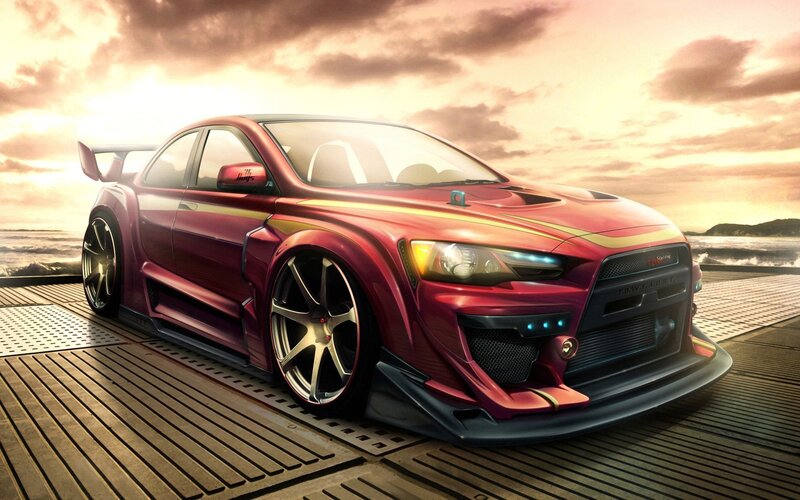 red sports car on dock