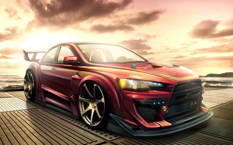 red sports car on dock