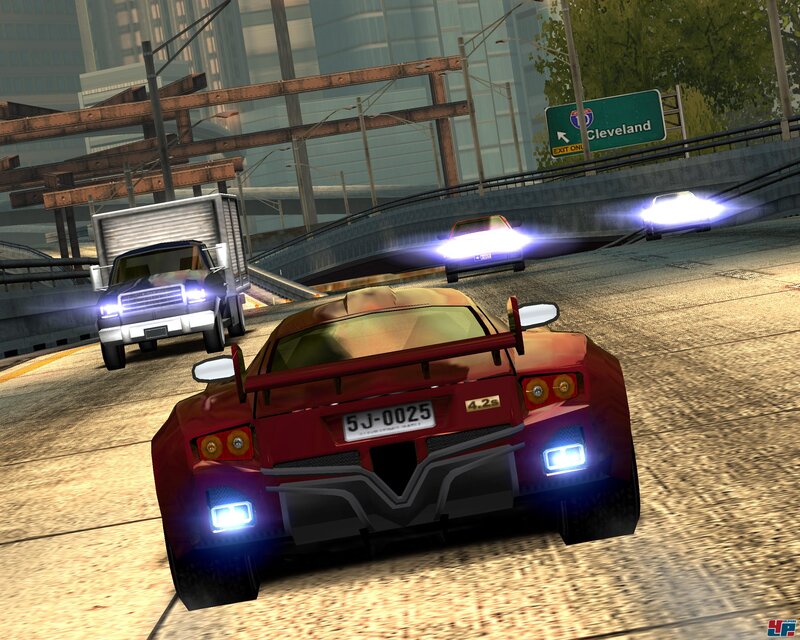 Red Sports Car on Highway — Dynamic