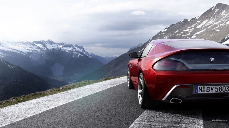 Red Sports Car on Mountain Road — Serene, Afternoon