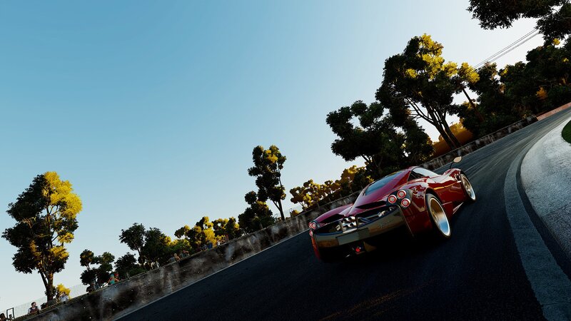 red sports car on race track