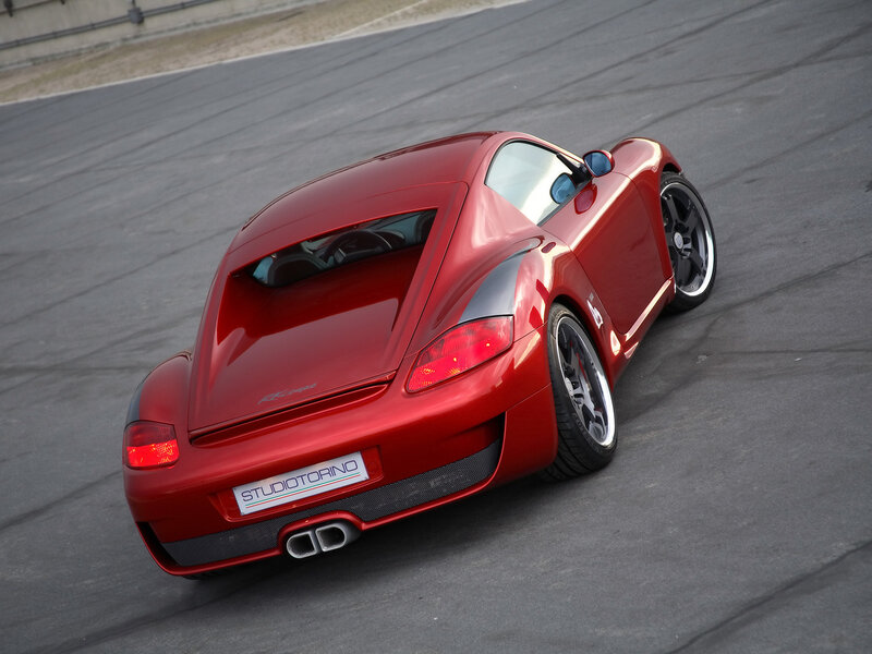 Red sports car on racetrack