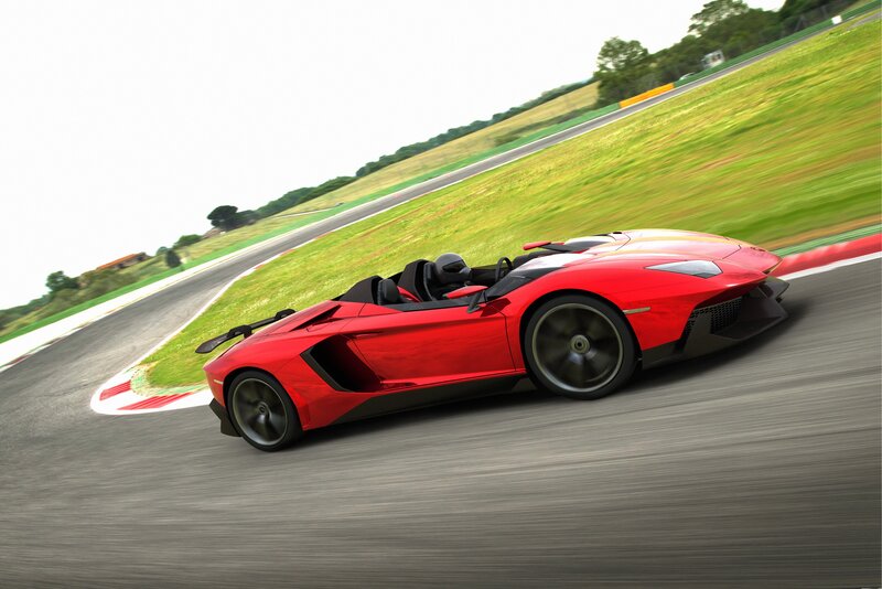 Red sports car on racetrack
