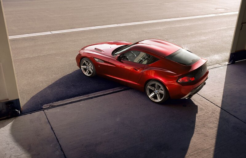 Red sports car on racetrack