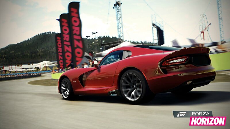 Red sports car on racetrack