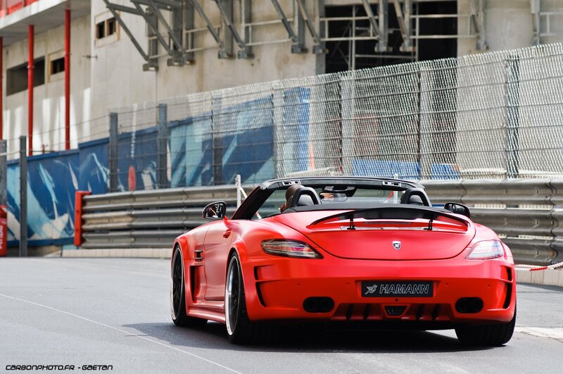 Red sports car on racetrack