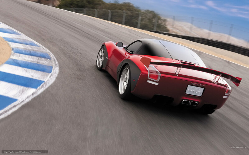 Red sports car on racetrack