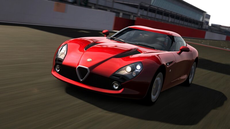 red sports car on racetrack