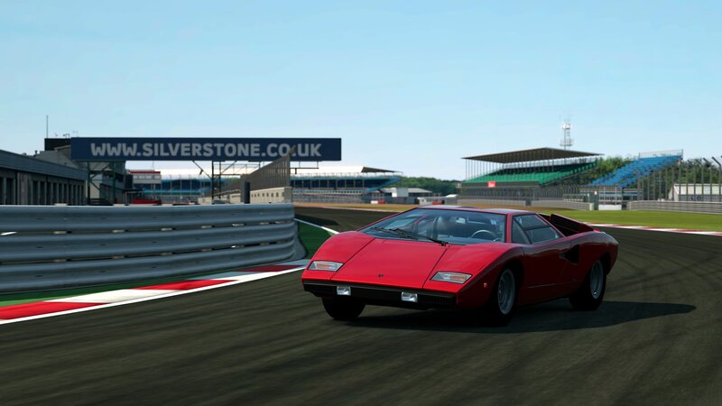 Red sports car on racetrack
