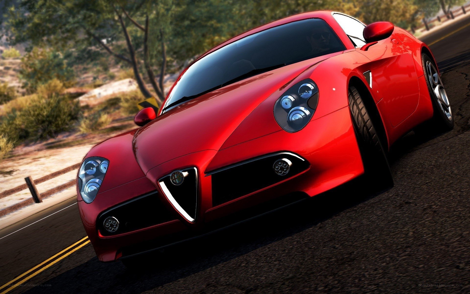 red sports car on road