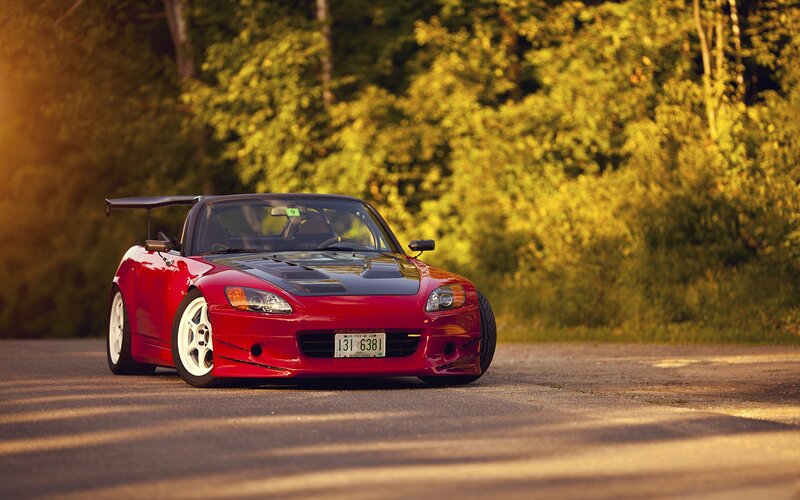 red sports car on road