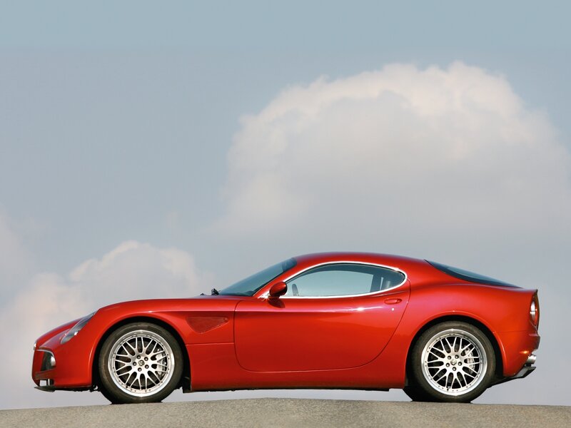 Red sports car on road