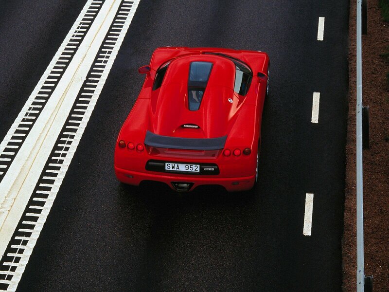 Red sports car on road