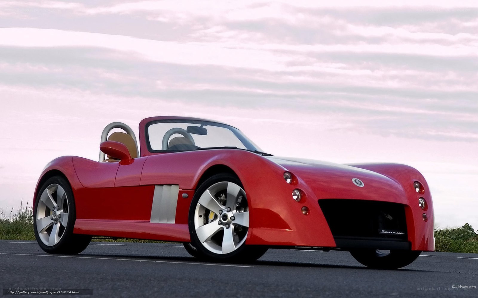 Red sports car on road