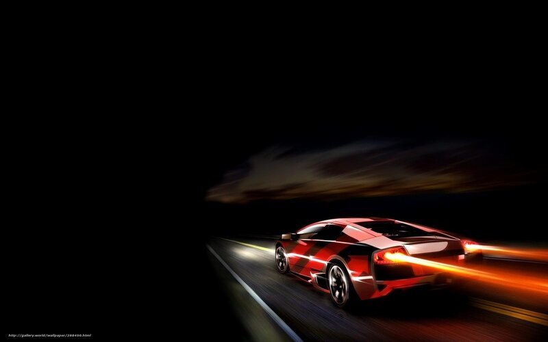 Red Sports Car on Road — Black