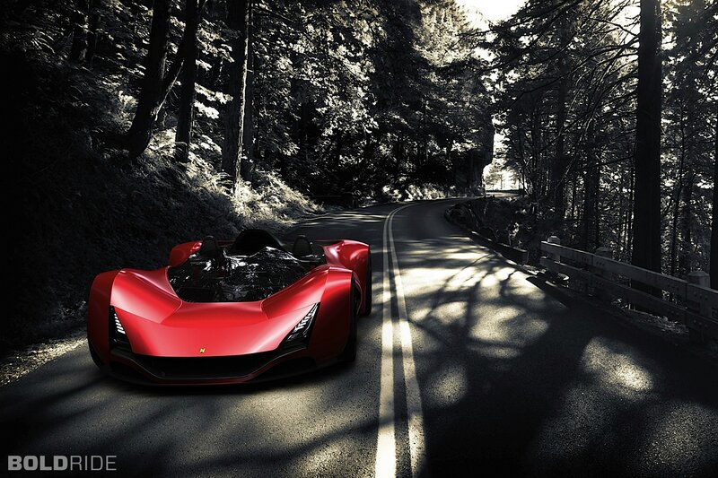 Red Sports Car on Road — Dramatic, Afternoon, 3d Render