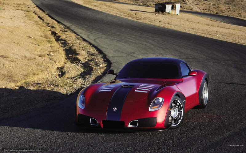 Red Sports Car on Road — Dramatic, Afternoon, Photograph
