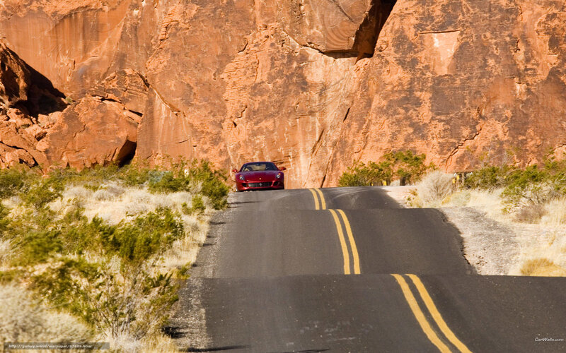 Red Sports Car on Road — Dramatic, Afternoon