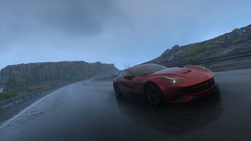 Red Sports Car on Road — Dramatic, Morning, 3d Render