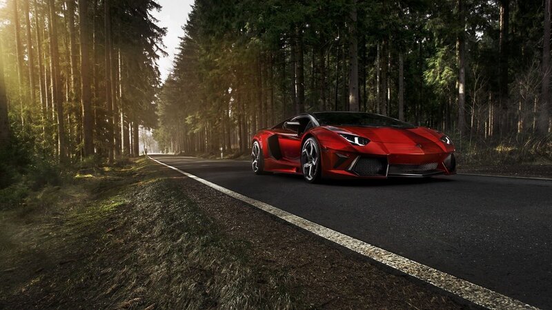 Red Sports Car on Road — Dramatic, Morning