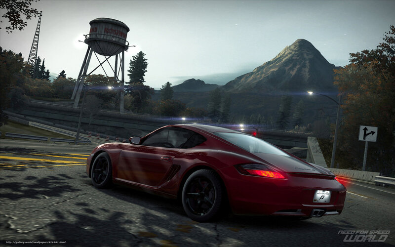 Red Sports Car on Road — Dramatic, Sunset, 3d Render, Mountain