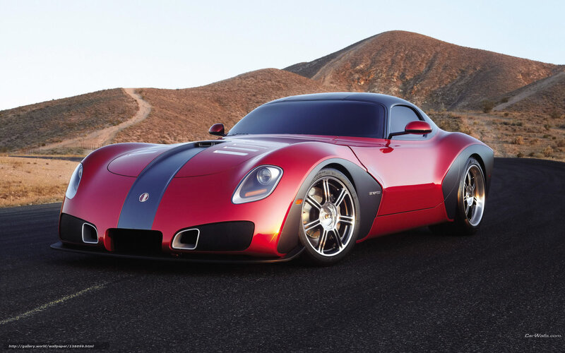 Red Sports Car on Road — Dramatic, Sunset, Photograph