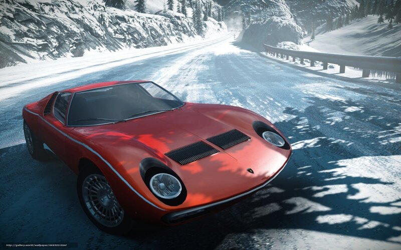 Red Sports Car on Road — Dramatic, Winter, 3d Render