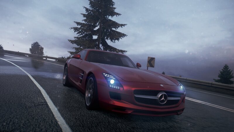 Red Sports Car on Road — Driving