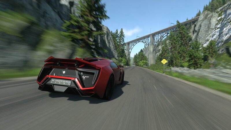 Red Sports Car on Road — Dynamic, Afternoon, 3d Render, Mountain