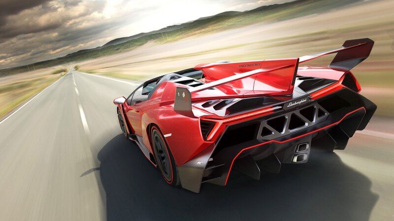 Red Sports Car on Road — Dynamic, Afternoon, 3d Render, Mountains