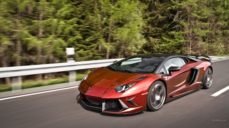Red Sports Car on Road — Dynamic, Spring, Photograph