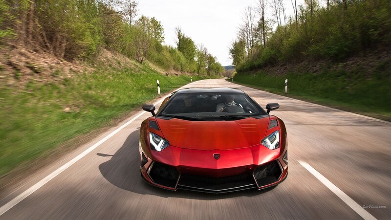 Red Sports Car on Road — Dynamic, Spring