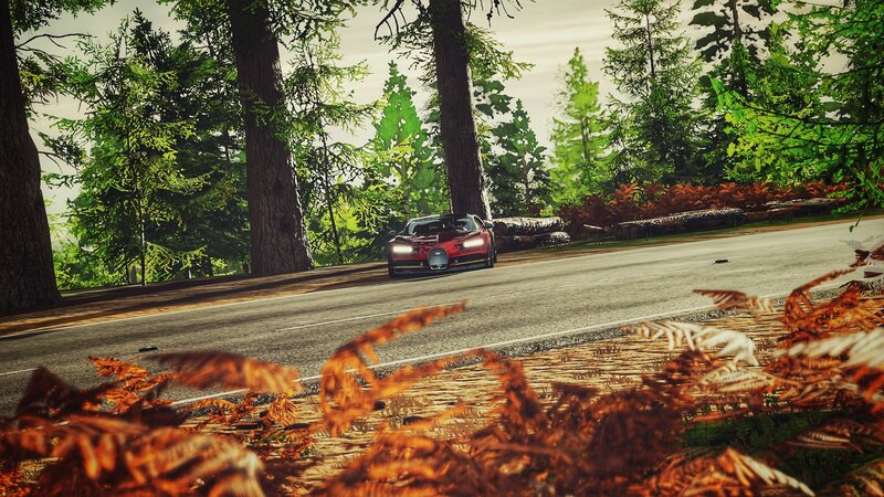 Red Sports Car on Road — Green