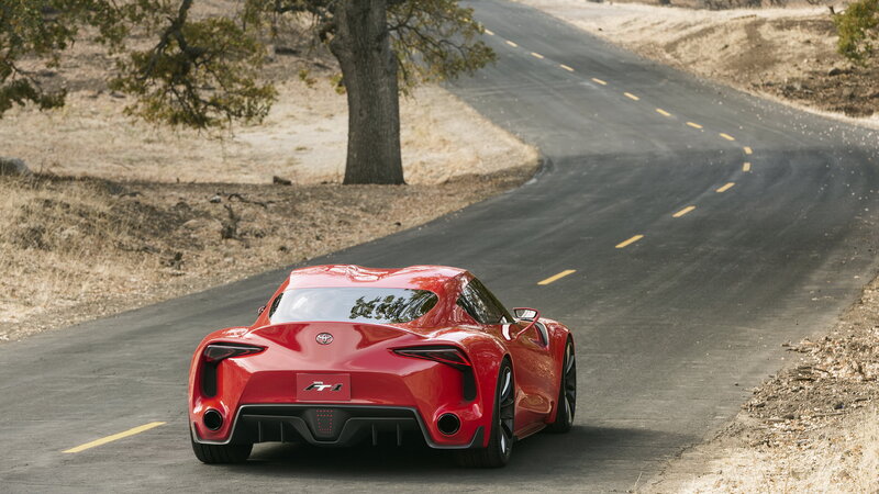 Red Sports Car on Road — Serene, Afternoon, Photograph, Tree