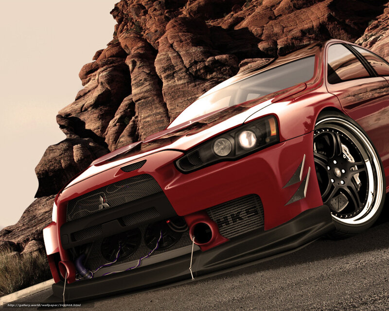 red sports car on rocky road