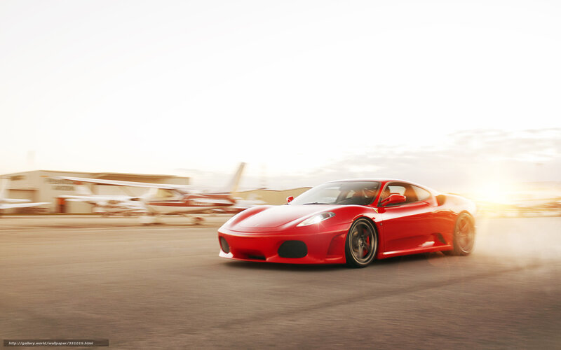Red Sports Car on Runway — Dynamic