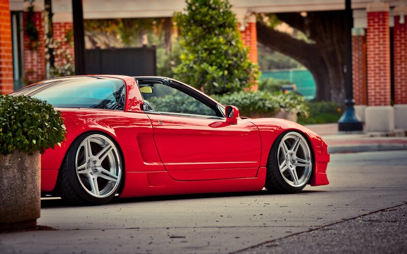 Red sports car on street
