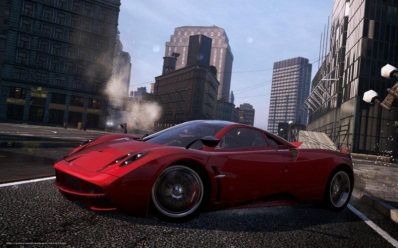 Red Sports Car on Street — Dramatic, Afternoon