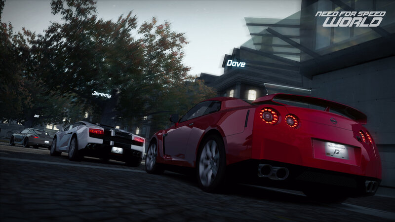 Red Sports Car on Street — Dramatic, Night