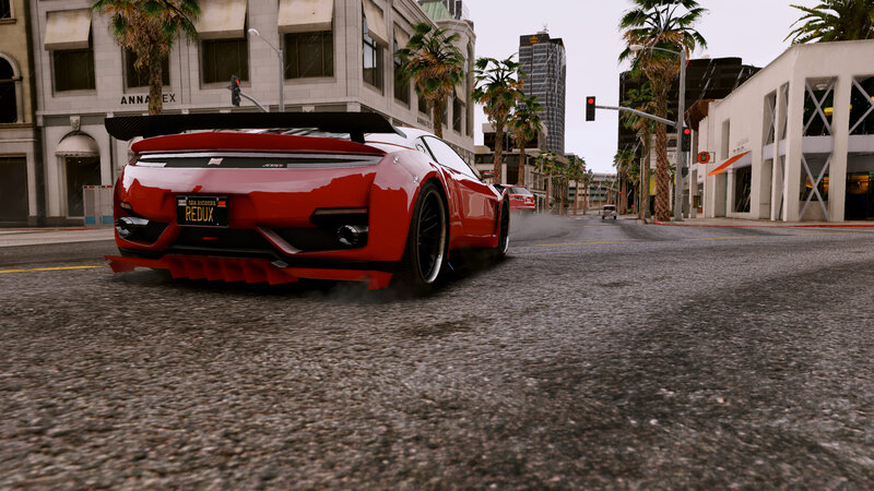 Red Sports Car on Street — Urban, Afternoon