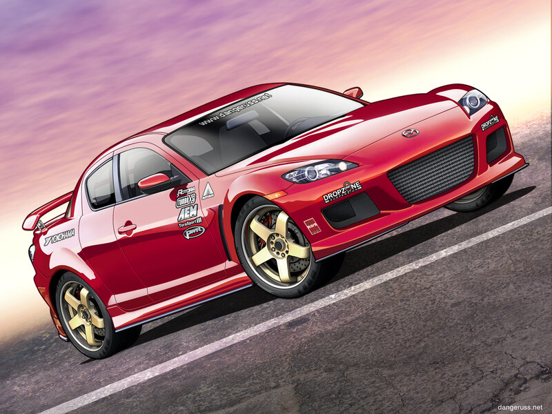 Red sports car on track