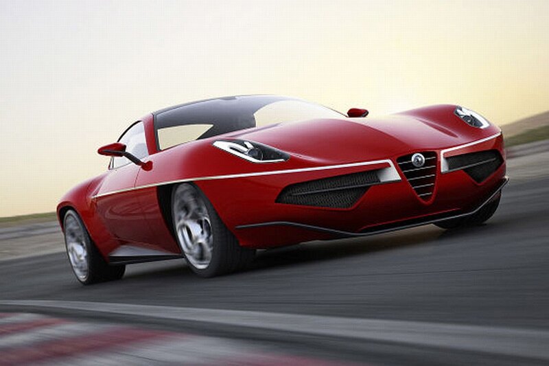 Red sports car on track